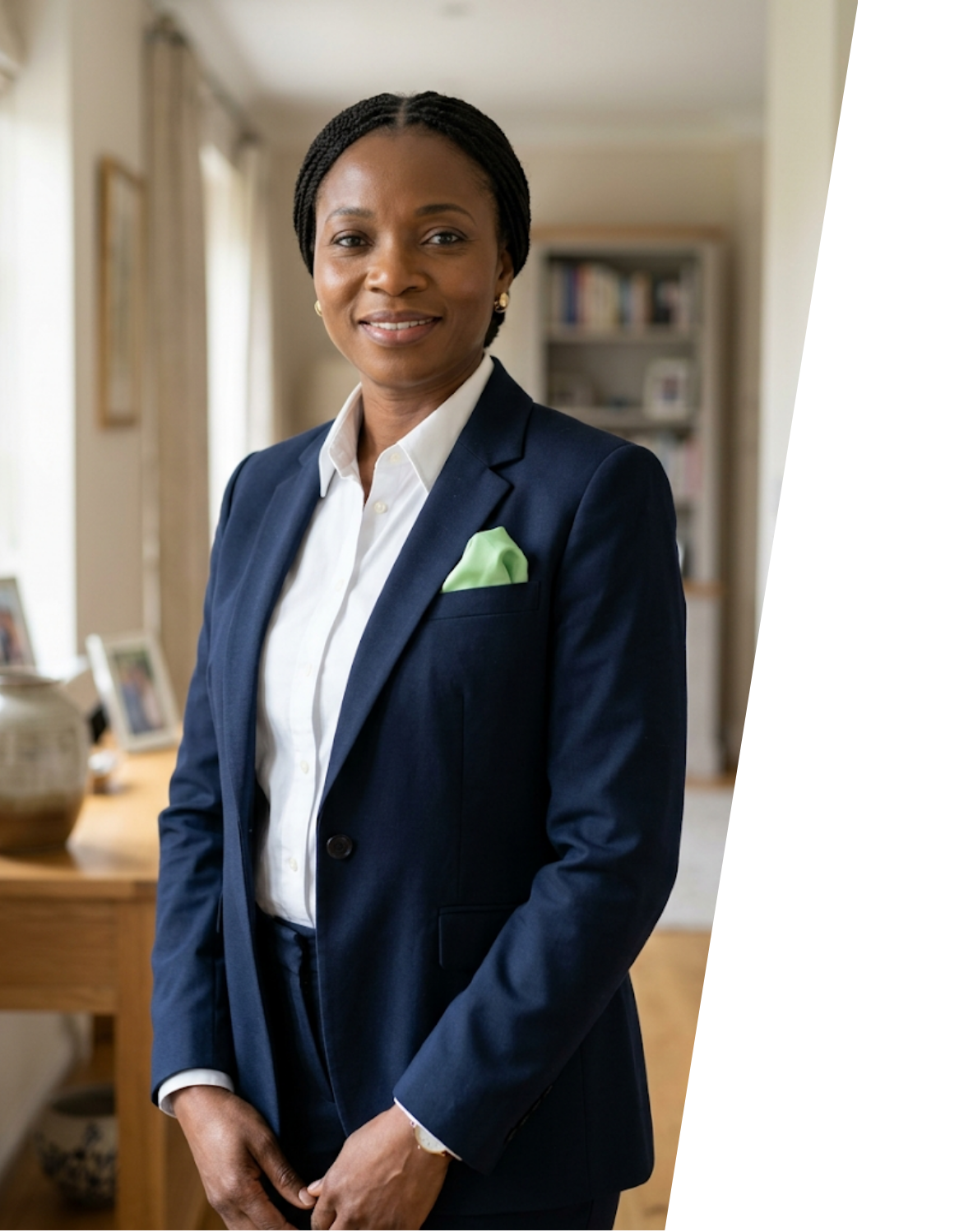 Sile Aluko, founder and registered manager of Beryl Healthcare, photographed in a professional setting reflecting her 20 years of home care experience